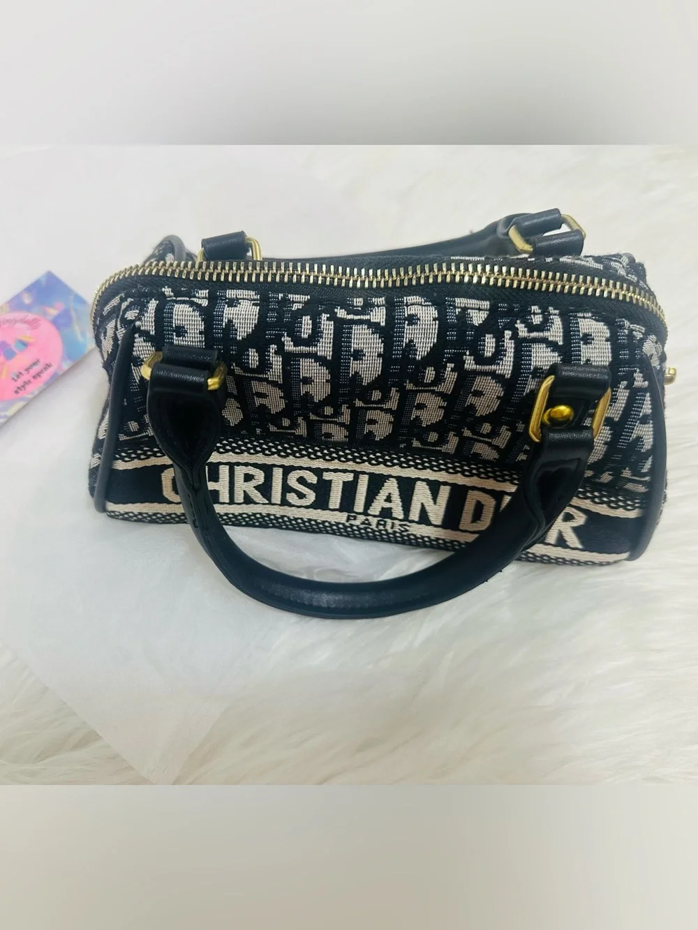 Black & Cream Logo Jacquard Satchel